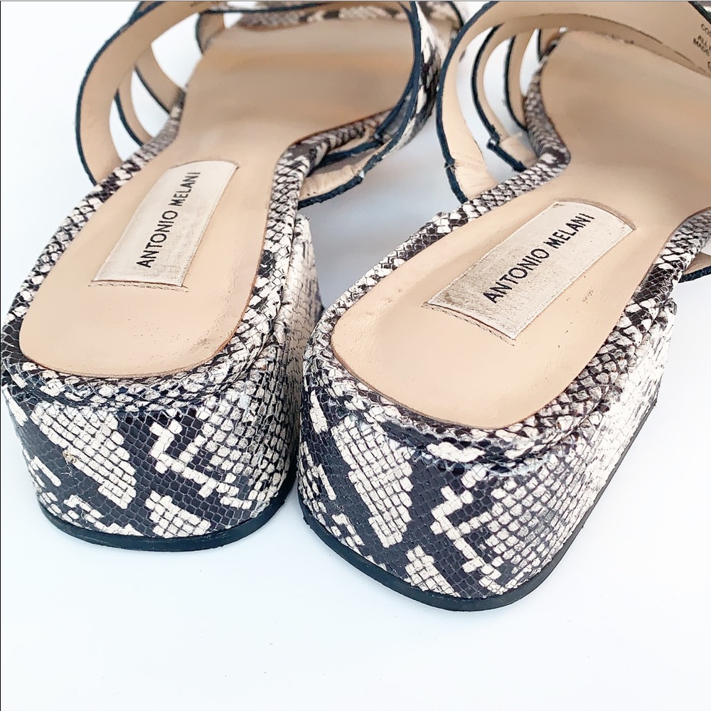 Antonio Melani Snake Python Strappy Mules Sandals - image 7